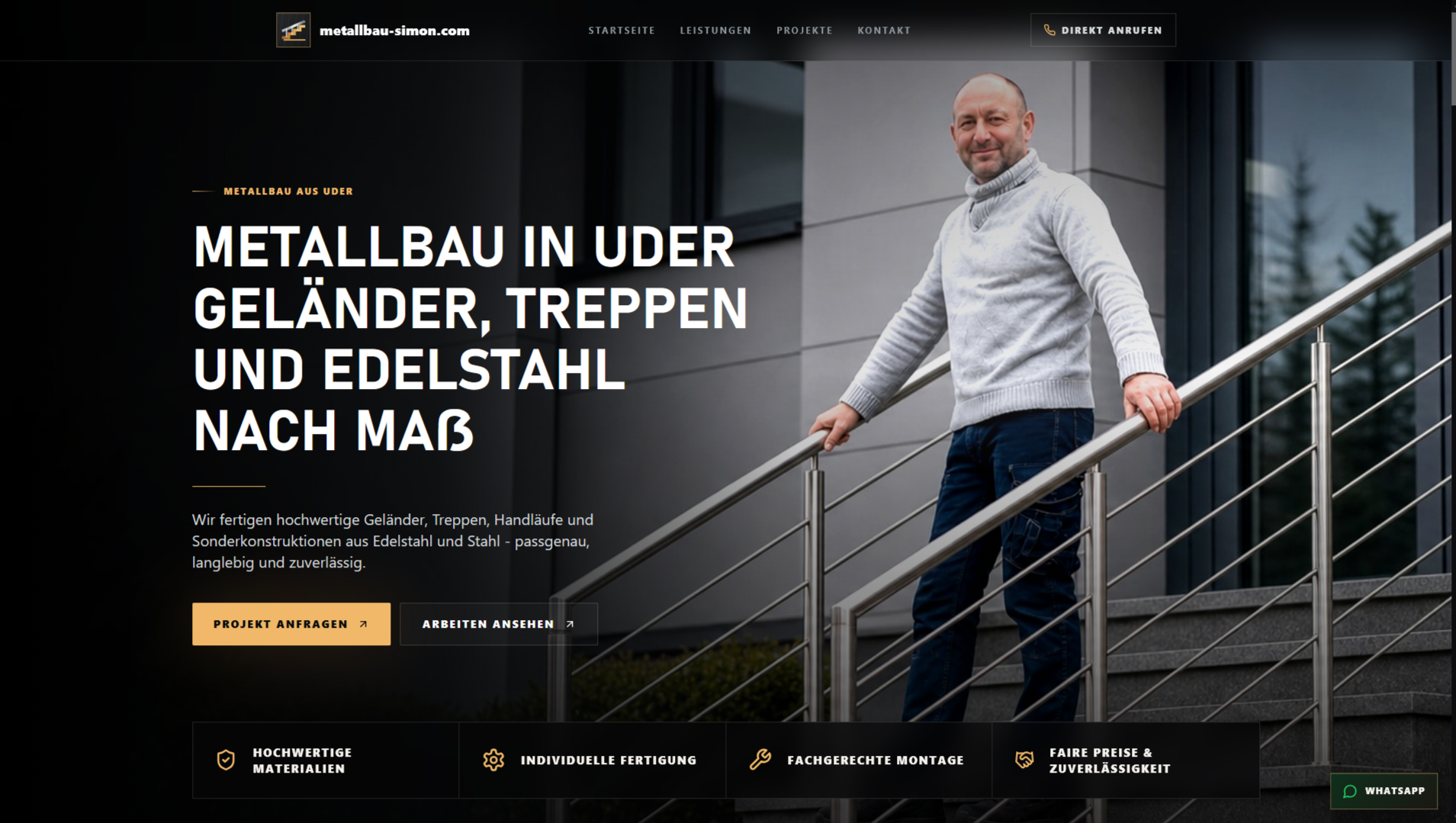 Screenshot der Referenz Website metallbau-simon.com von LocalPix